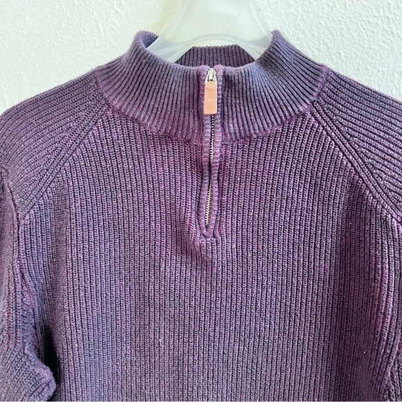 Banana Republic eggplant 1/4 zip ribbed knit sweater - Picture 2 of 10